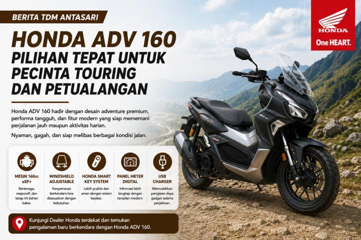 Honda ADV 160 Jadi Pilihan Pecinta Touring karena Nyaman dan Tangguh